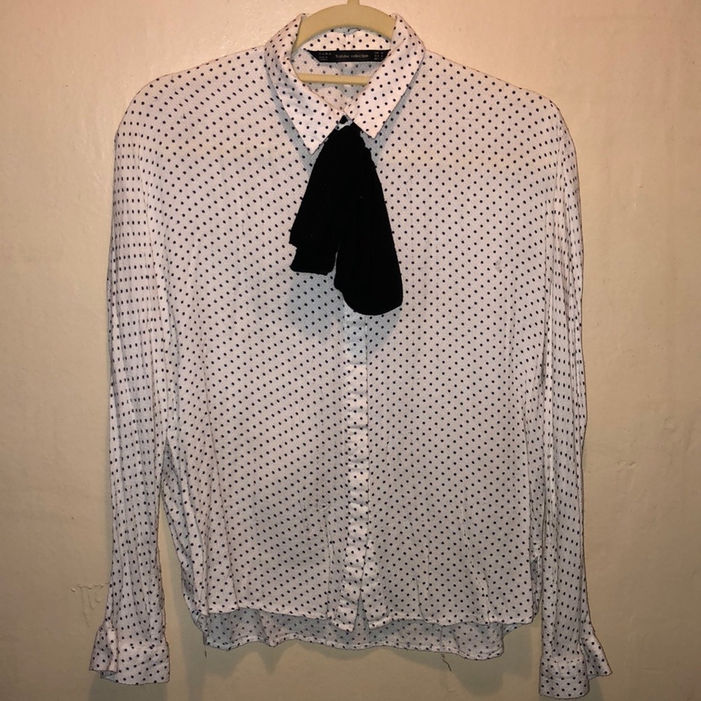 Polka dot button up blouse